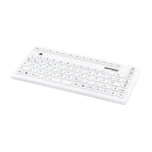 Indukey Teclado médico compacto de silicona blanca
