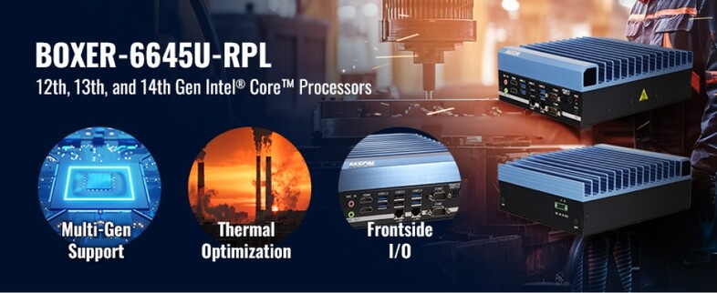 Boxer 6645U-RPL de AAEON: con procesador Intel® Core™ de 12.ª/13.ª/14.ª generación