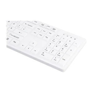 Indukey Teclado médico de silicona blanca de tamaño completo