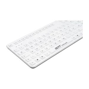 Indukey Teclado de silicona blanco empotrable con touchpad
