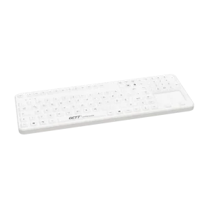 Indukey Teclado de silicona blanco retroiluminado con touchpad