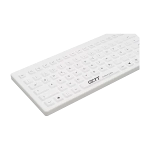 Indukey Teclado de silicona blanco delgado y retroiluminado