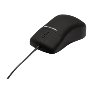 Indukey Ratón de silicona negro con base de aluminio
