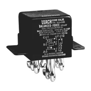 Leach KDA 3PST relay with auxiliary contacts