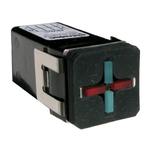 Stopcircuit cross symbol indicator with red and green LED